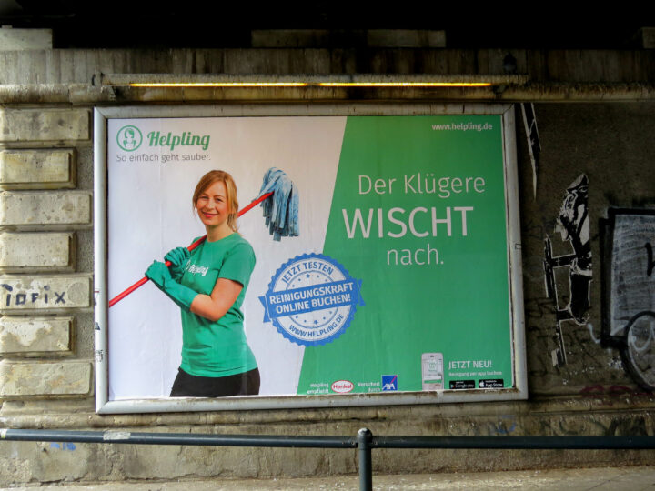 Helpling Plakat Kampagne Der Kluegere Wischt Nach1