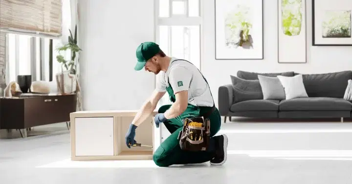 Helpling Partner montiert einen neuen Couchtisch