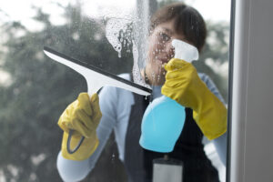 Person Taking Care Office Cleaning