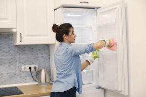 Housewife Woking Home Lady Blue Shirt
