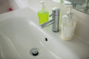Empty Bathroom With Hand Wash Basin