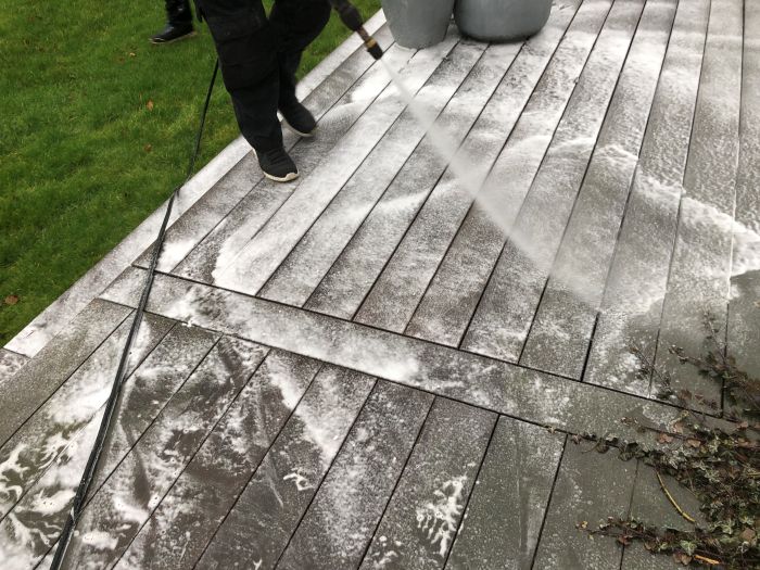 Low Section Man Washing Footpath