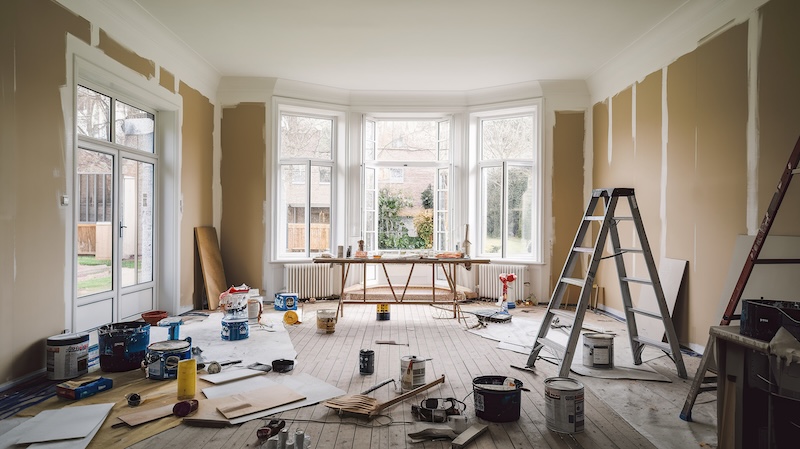 Bright Indoor Renovation With Tools Natural Light