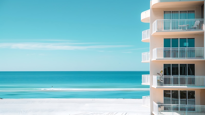 Looking Out Beautiful Blue Ocean From Beach House This Is Perfect Day Relax Enjoy View