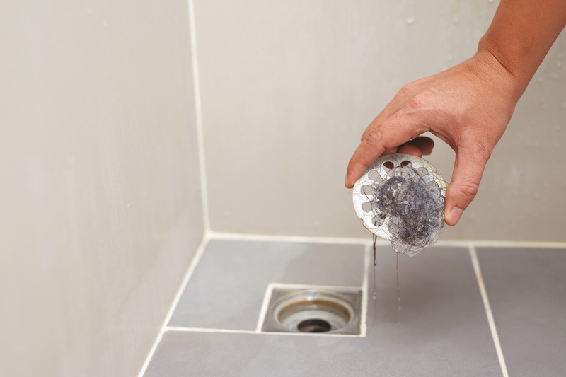 Clogged Pipe Antiodor Strainer With Foulsmelling Garbage Bathroom