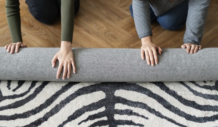 friends rolling carpet