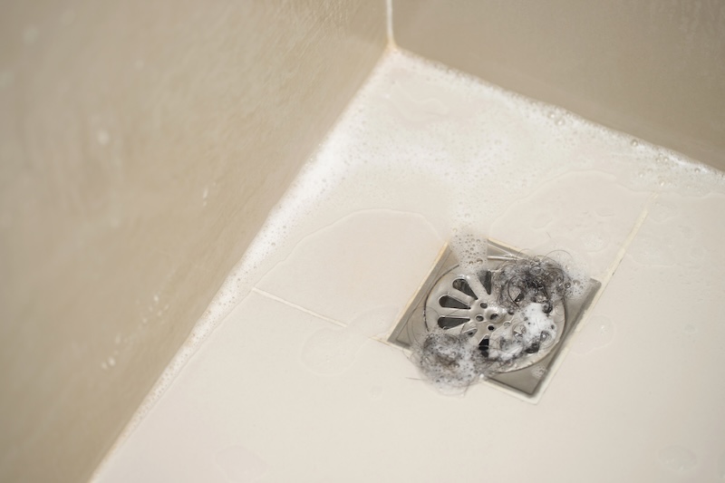 Waste Hair Fragments Cause Clogged Pipe Bathroom
