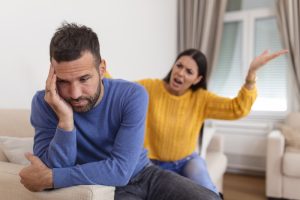 young couple having argument conflict bad relationships angry woman