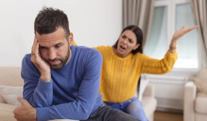 young couple having argument conflict bad relationships angry woman