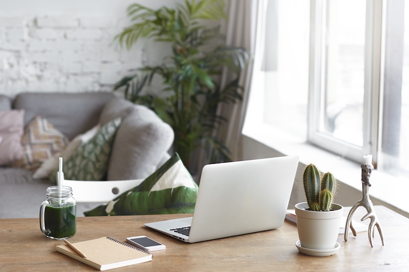 Modern Workspace With Bright Ambient
