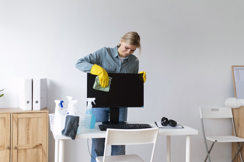 Person Taking Care Office Cleaning 1